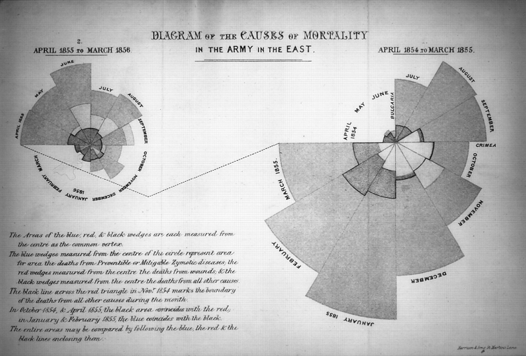 Primeiro infográfico do mundo, de Florence Nightingale.