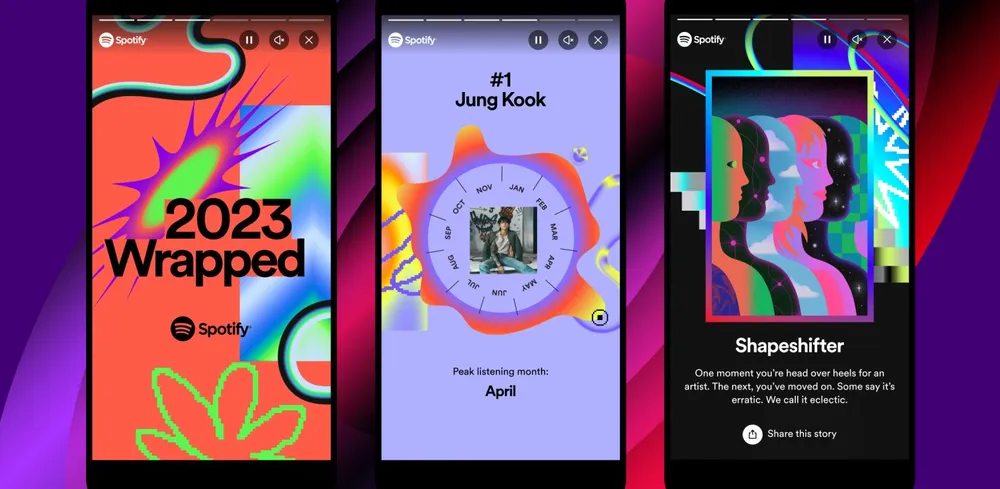 Telas do Spotify Wrapped
