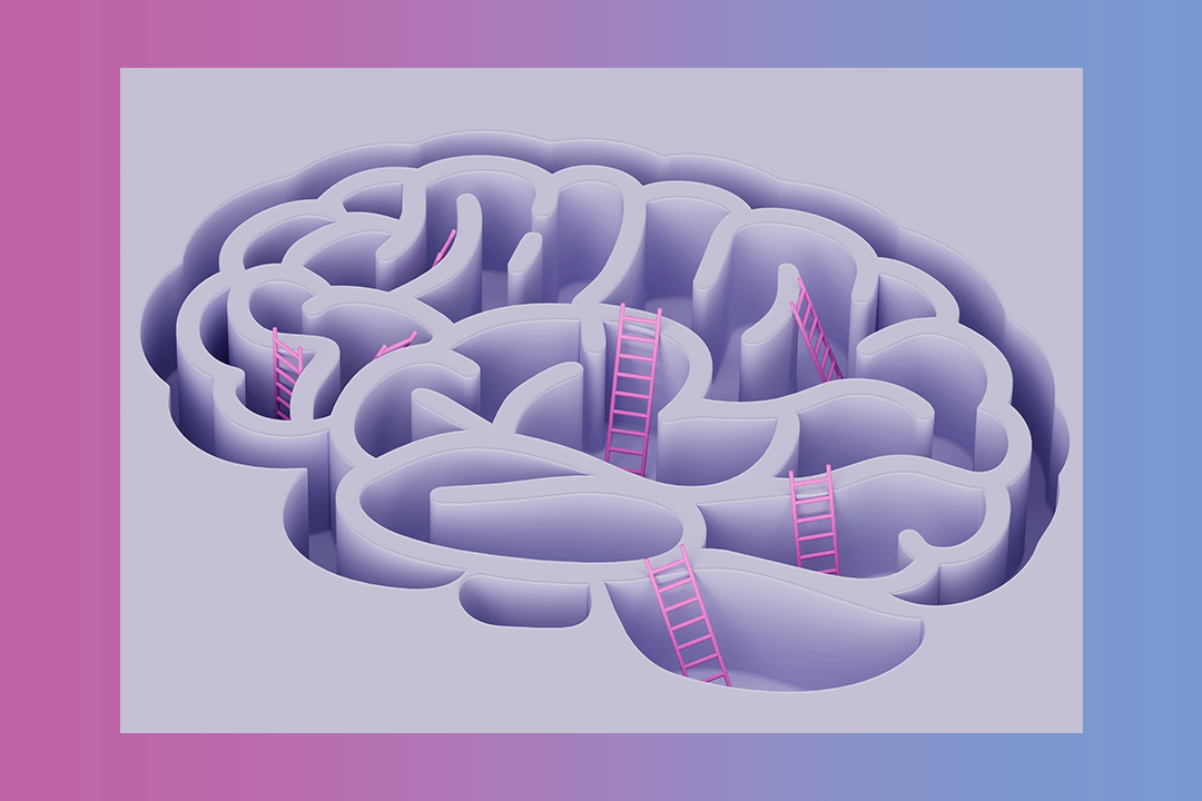 Ícone de um cérebro com várias escadas simbolizando a inteligência emocional