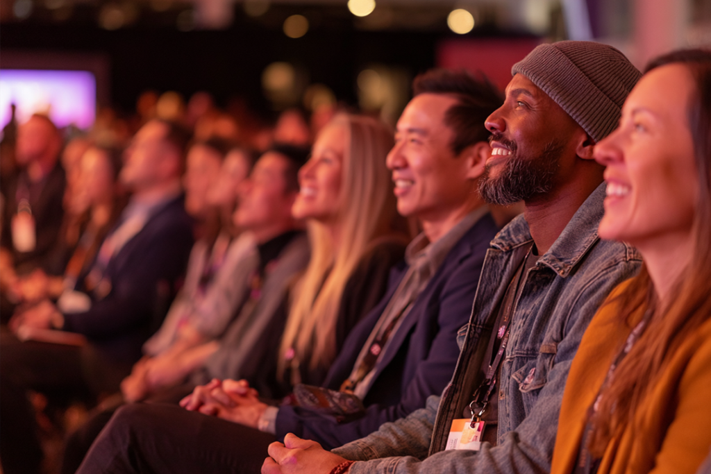 Pessoas participam de evento com hiperspersonalização